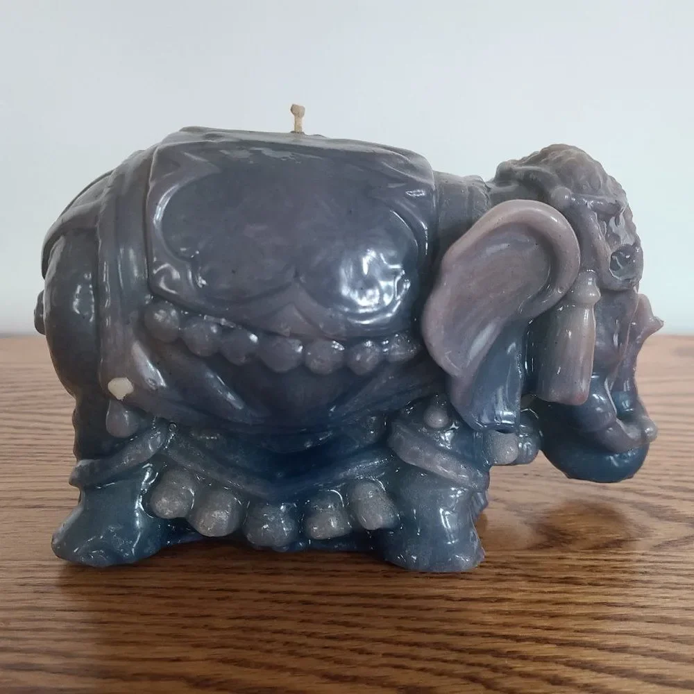 Vintage Candle UNIQUE Large Novelty Candle Regal Royal Elegant Elephant Unlit